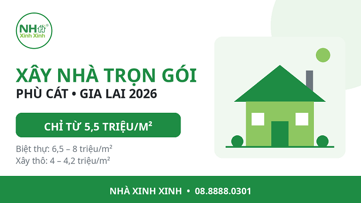 Xây nhà trọn gói Phù Cát Không Phát Sinh