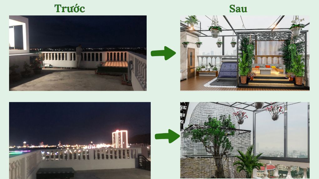 Cải tạo sân thượng do Nhà Xinh Xinh thực hiện