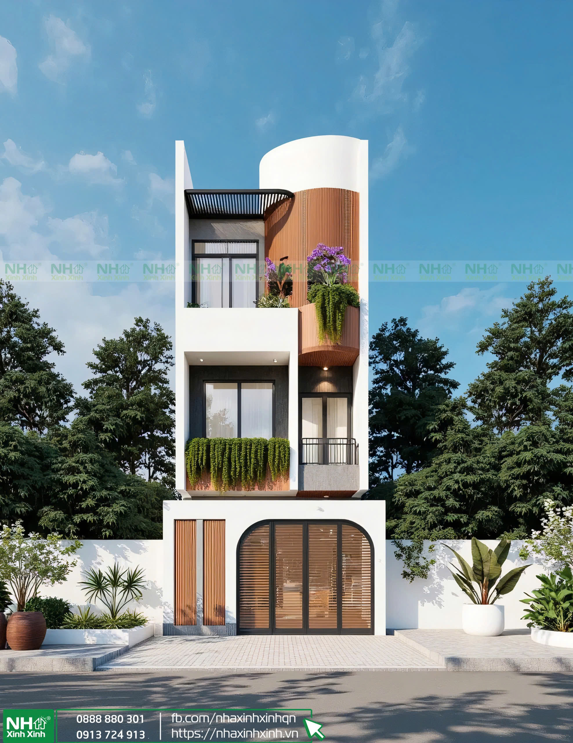 Nhà phố 3 tầng hiện đại do Nhà Xinh Xinh thiết kế