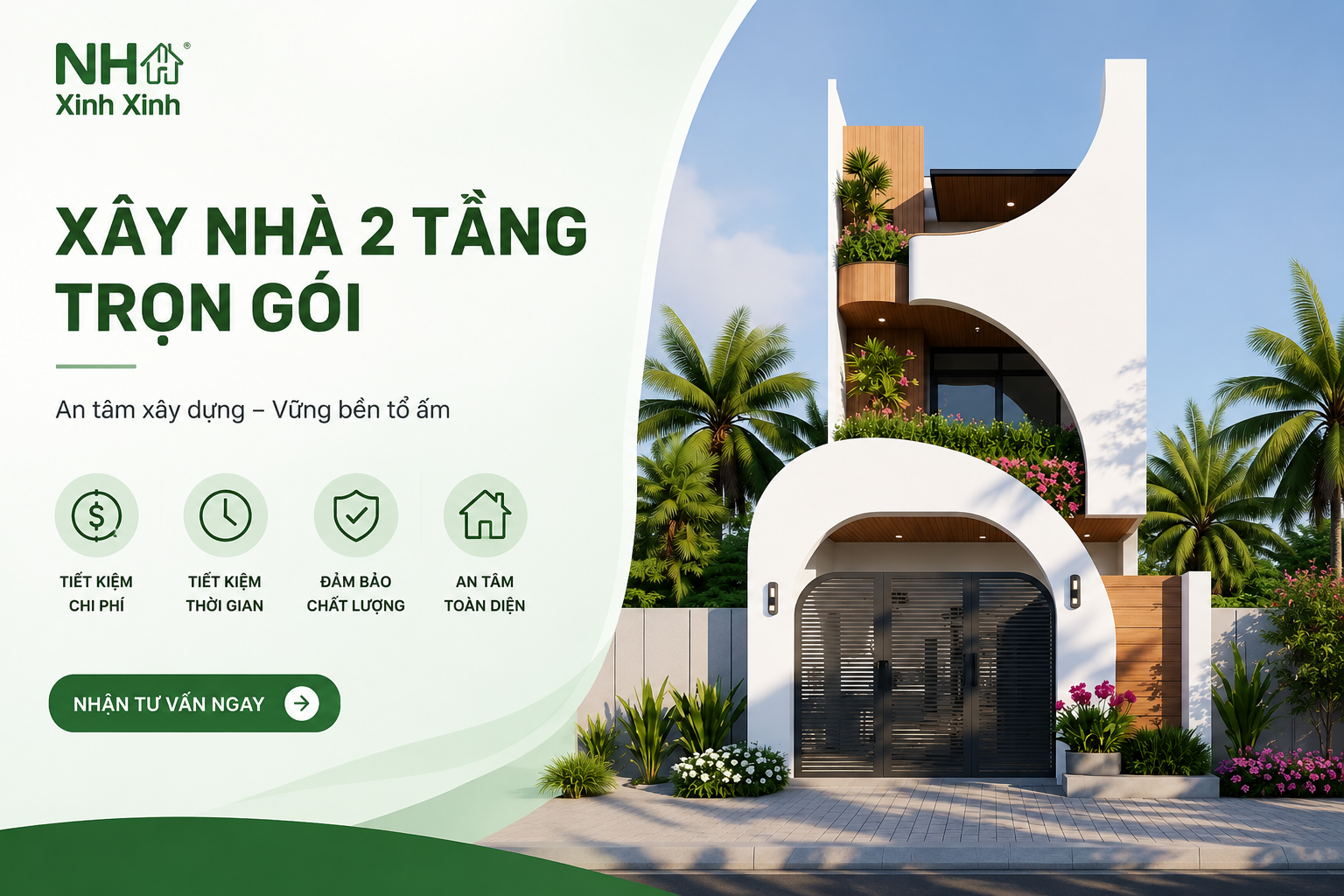 Nhà Xinh Xinh - Xây nhà 2 tầng trọn gói