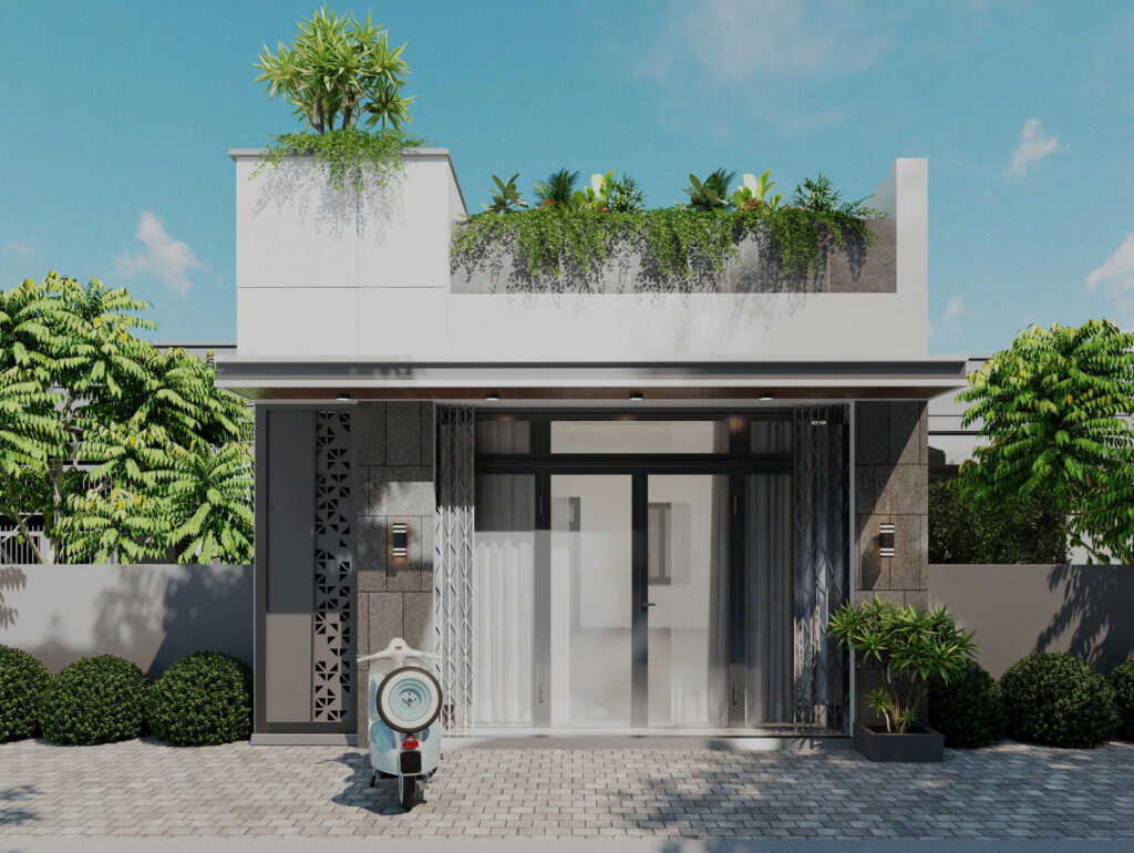 Phối cảnh chính diện nhà anh Khuê tại Diêu Trì