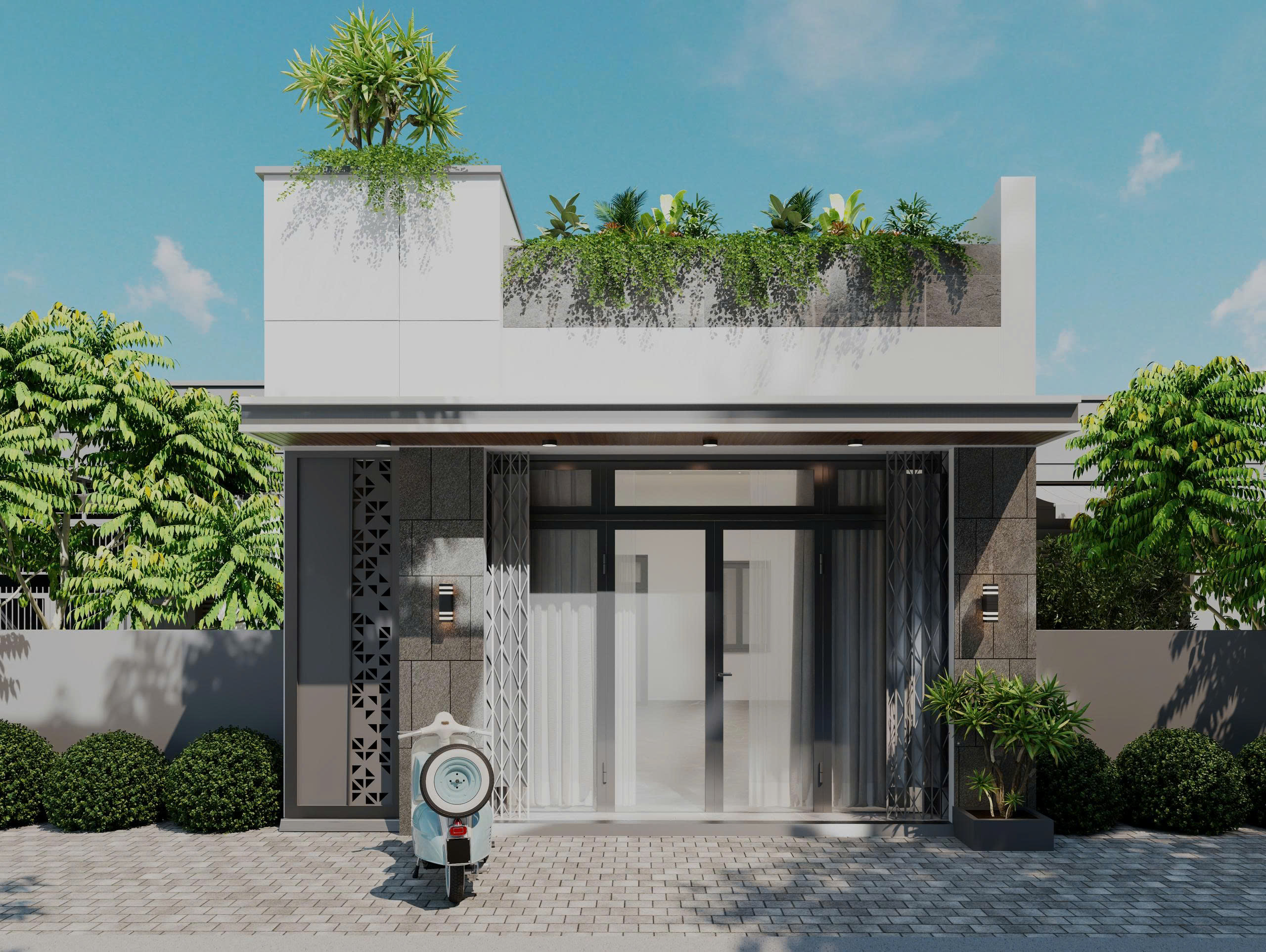 Phối cảnh mặt tiền nhà anh Khuê tại Diêu Trì
