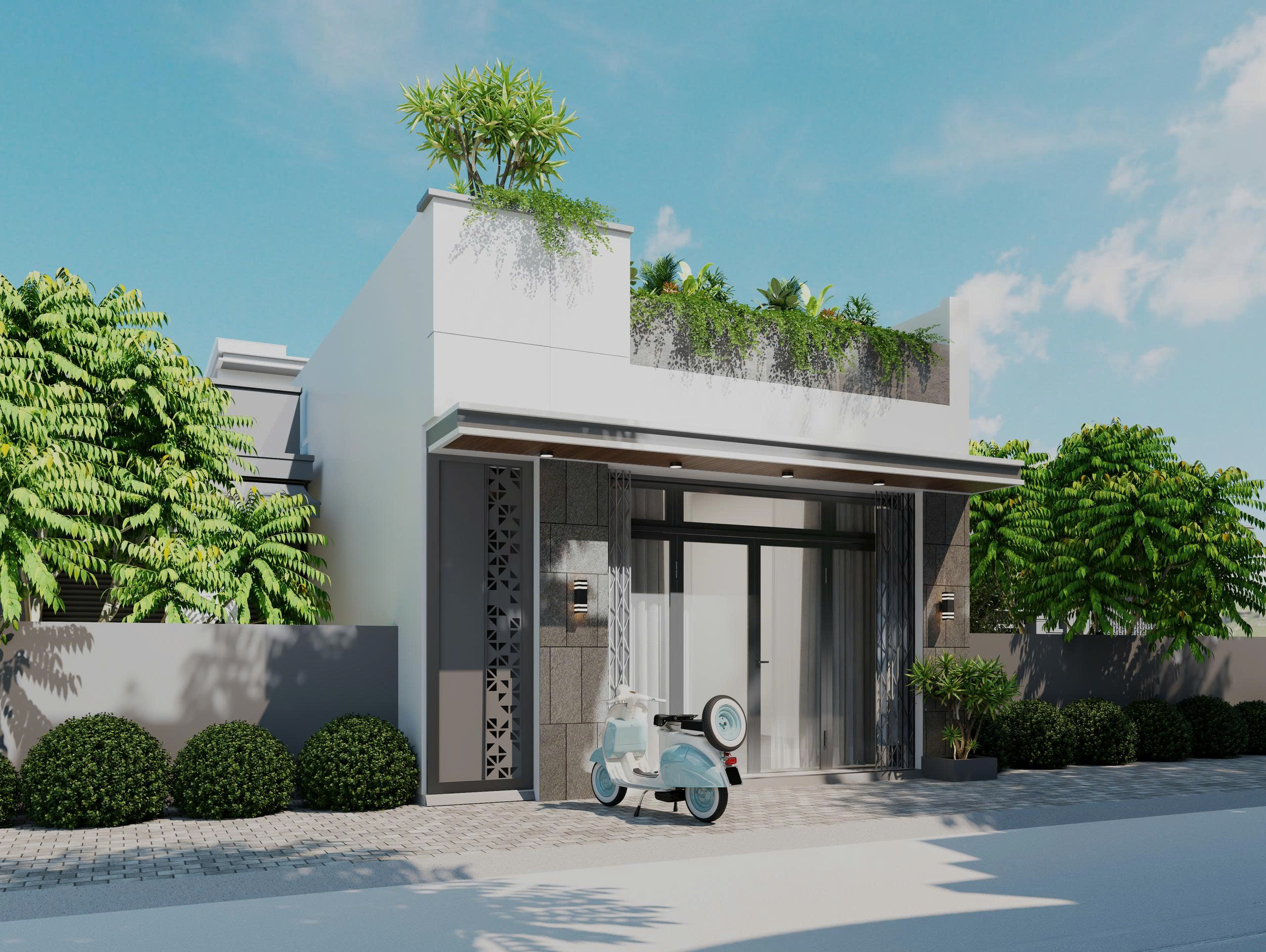 Phối cảnh nhà anh Khuê tại Diêu Trì do Nhà Xinh Xinh thiết kế