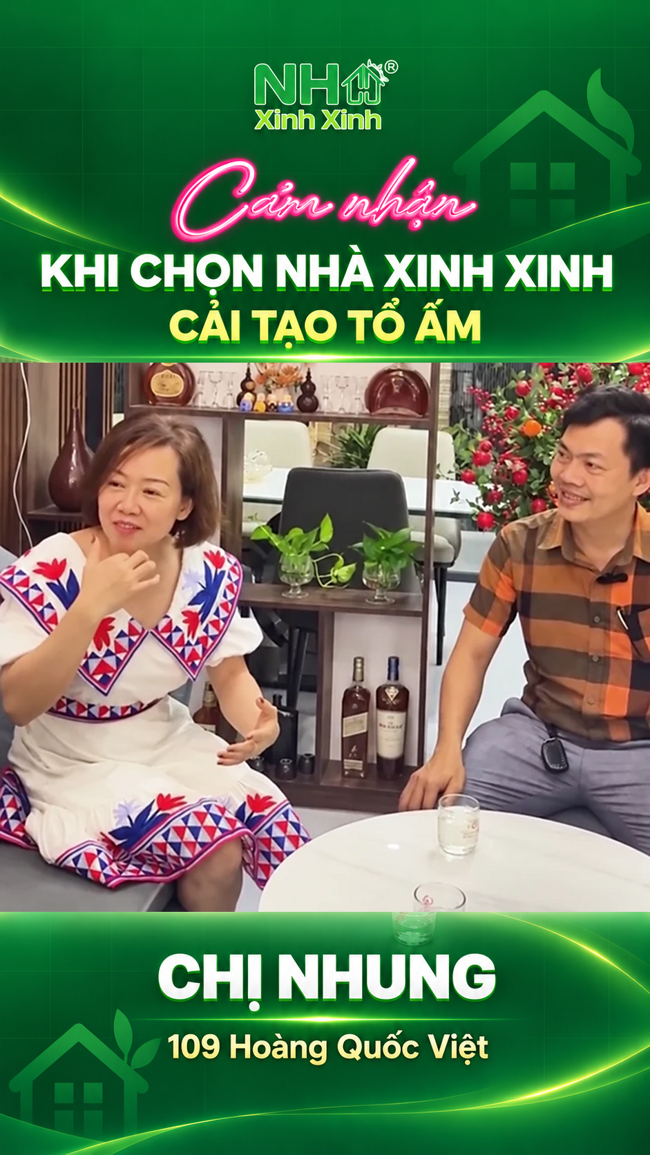 Chị Nhung chia sẻ tại công trình cải tạo 109 Hoàng Quốc Việt