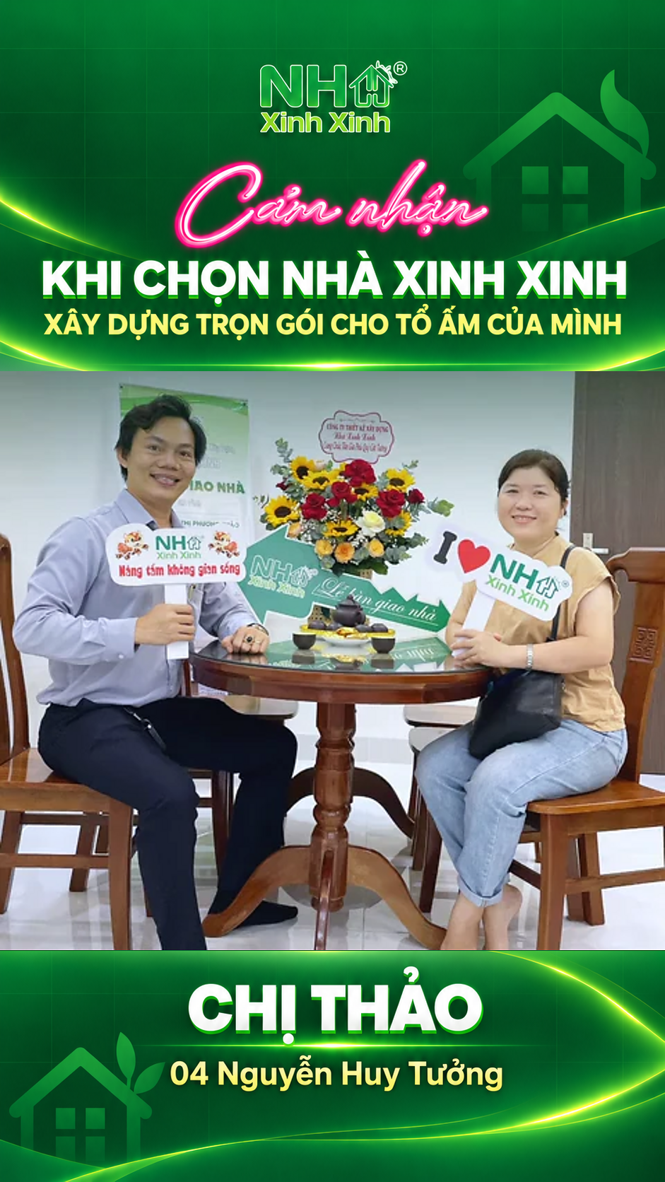 Chị Thảo tại công trình 04 Nguyễn Huy Tưởng